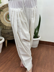 White overall elastic salwar