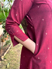 Maroon buti south cotton Aline kurta