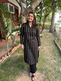 Black Gold basic Woollen kurta - MYSANSKRITAM