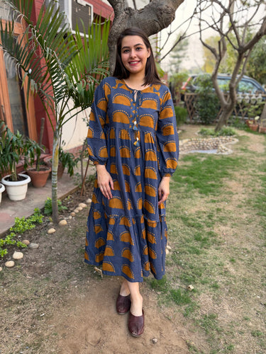 Indigo Mustard Dress