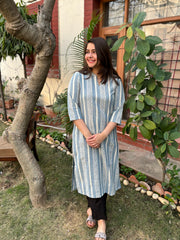 Blue Handloom officewear Kurta