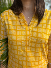 Haldi yellow geomtric kurta