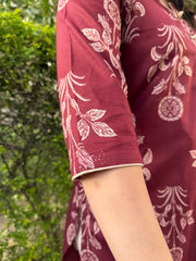 Wine big flower kodhi kurta
