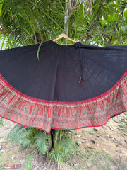 Black choti buti Big border skirt