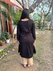 Black beige woollen coord set