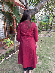 Maroon buti south cotton Aline kurta