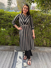 Sutra Stripe Kurta by MySanskritam