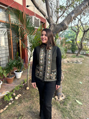 Bottle green embroidered Sidra (waist coat)