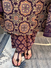 Purple Jaal Full Suit Set pants by MySanskritam