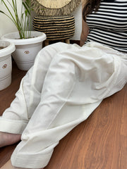 White overall elastic salwar