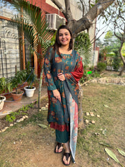 Peacock Floral Spun suit set