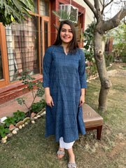 Indigo Basic Aline kurta with Pocket