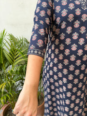 Dark blue floral Suit Set