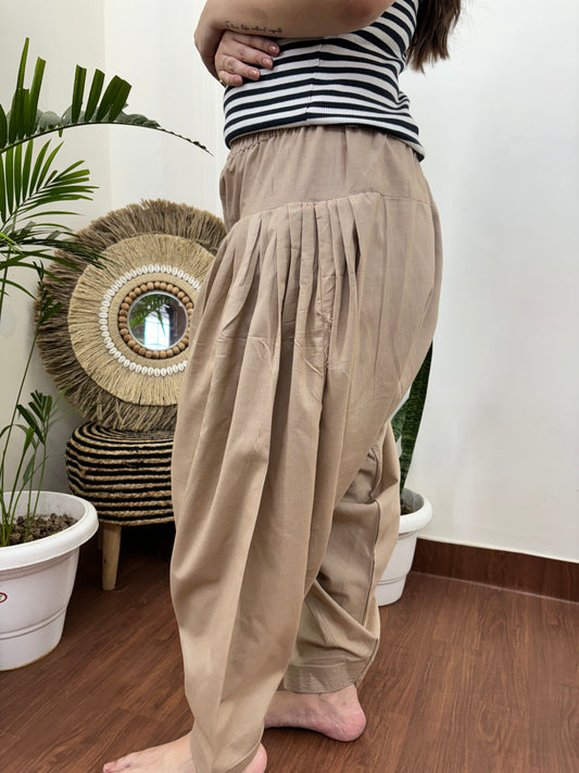 Beige overall elastic salwar