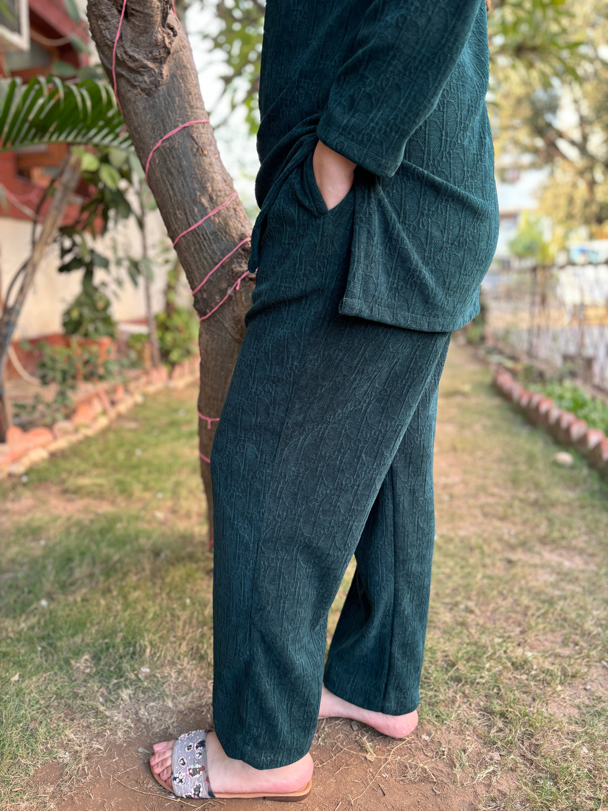 Emerald Green imported woollen fabric palazzo