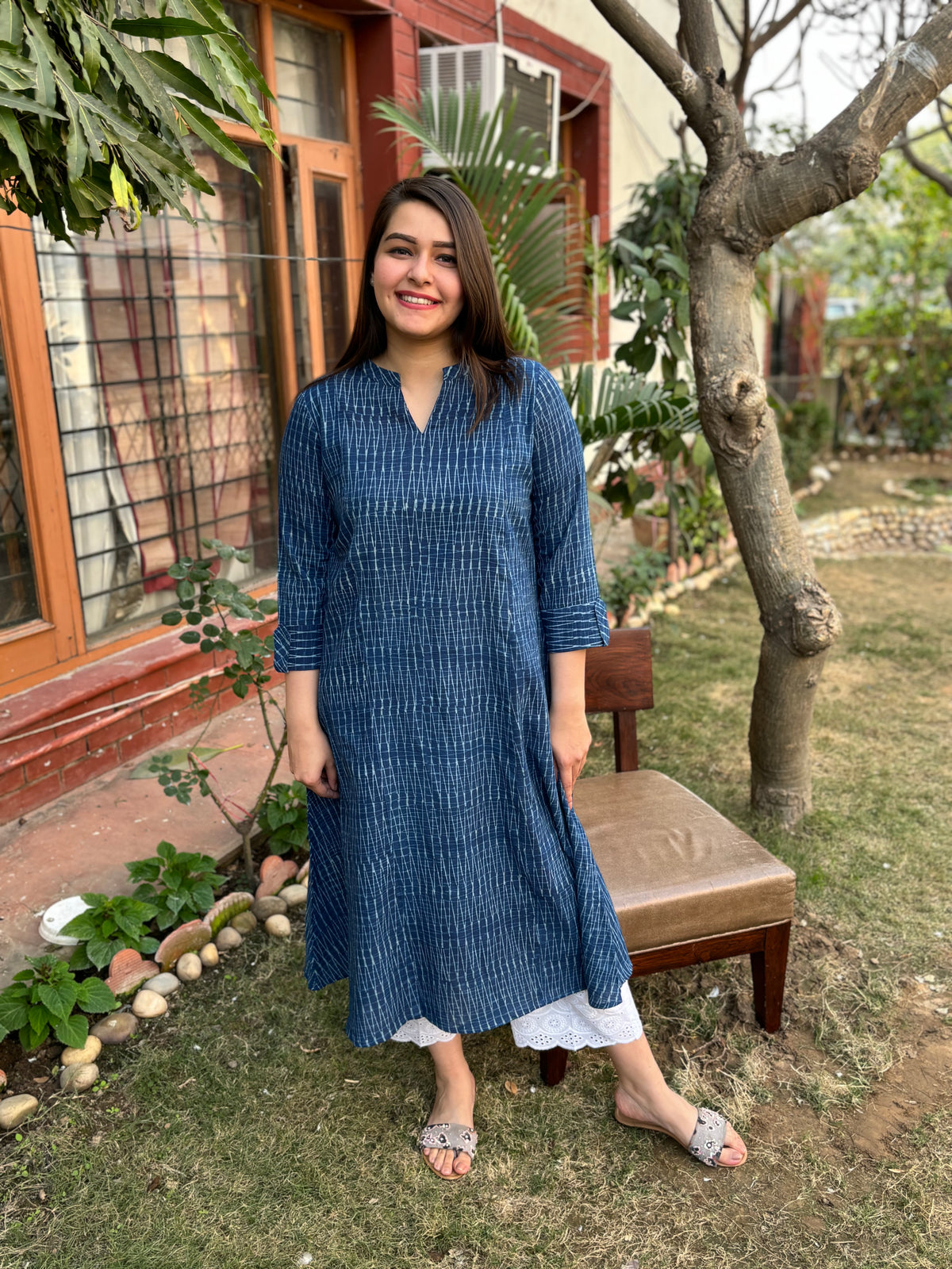 Indigo Basic Aline kurta with Pocket