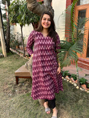 Baigani Ikkat Aline kurta with Pocket