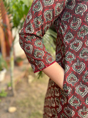 Brown leaf Aline Kurta