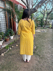 Haldi yellow geomtric kurta