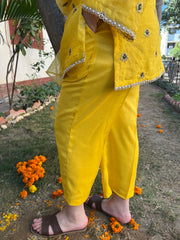 Haldi yellow embroidered Suit set