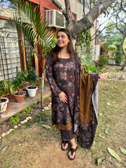 Grey Floral Spun suit set