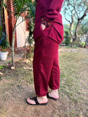 Maroon woollen coord set