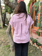 Pink textured fabric top