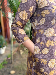 Light purple floral Aline Kurta