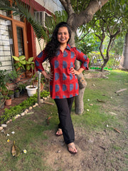Maroon circle short kurti