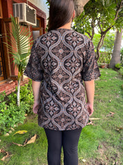 Black Bhujodi print Shirt - MYSANSKRITAM