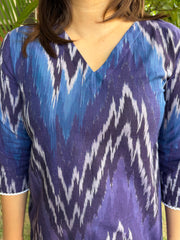 Royal blue ikkat kurta
