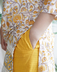 Mustard floral lacework coord set