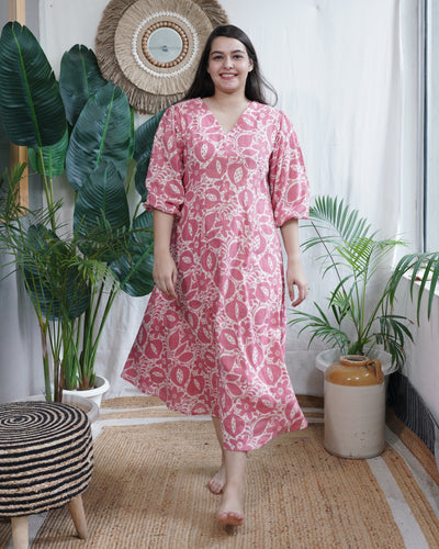 Pink Blossom dress with lining