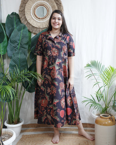 Dusky Floral Print Dress