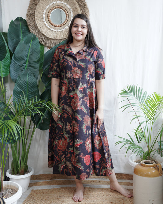 Dusky Floral Print Dress
