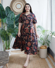 Dusky Floral Print Dress