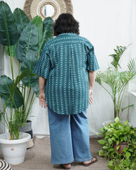 Sea green free flow top