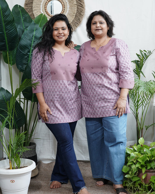 Lavender yoke kurti