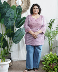 Lavender yoke kurti