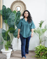 Sea green free flow top