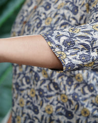 Blue mustard floral kurti