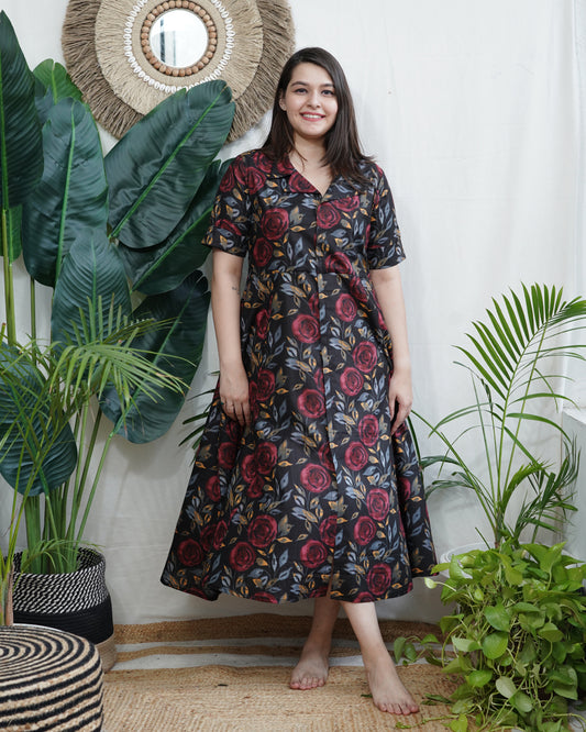 Black floral dress