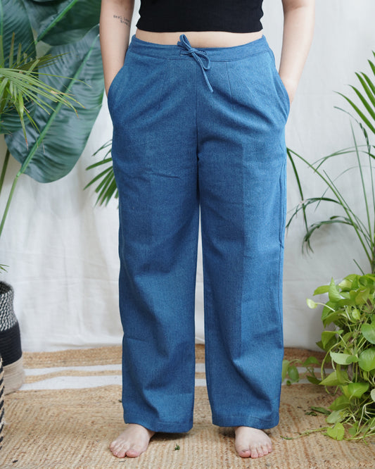 Soft denim indowestern palazzo