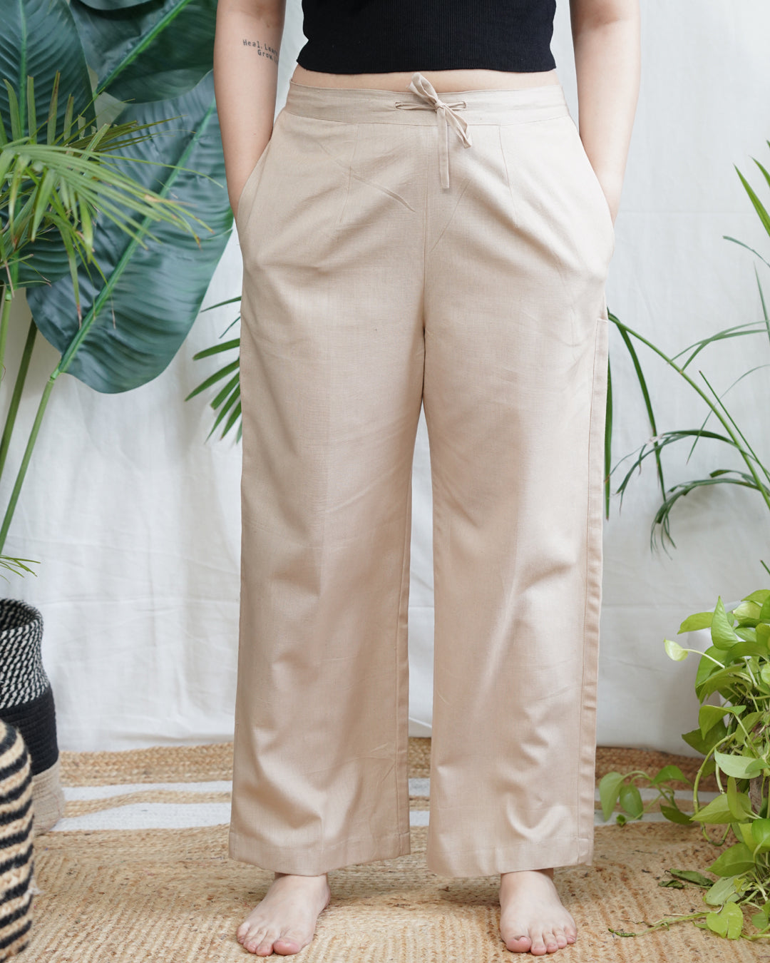 Beige Basic flex palazzo
