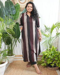 Bold line striped kurta