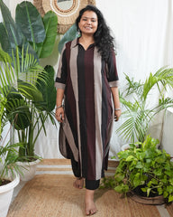 Bold line striped kurta