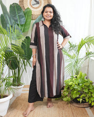 Bold line striped kurta