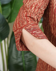 Brick red muslin silk kurta