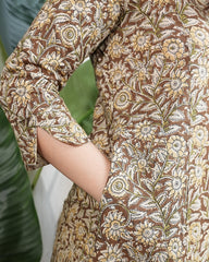 Mehendi green kalamkari aline kurta