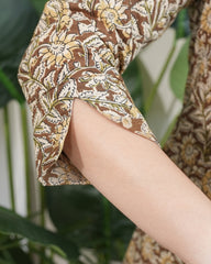 Mehendi green kalamkari aline kurta